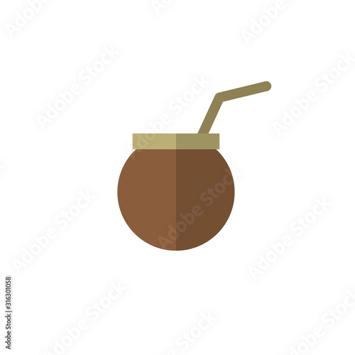 mate tea icon, vector illustration