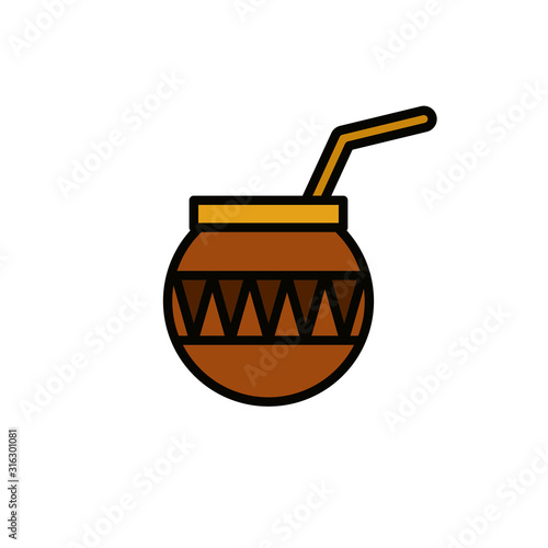 mate tea icon, vector illustration