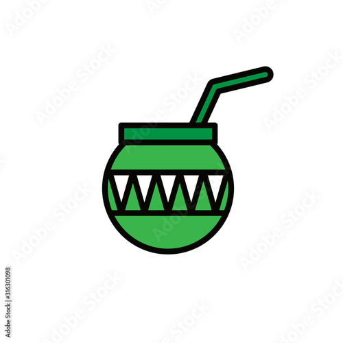mate tea icon, vector illustration