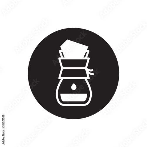 wave pour over coffee maker icon, vector illustration