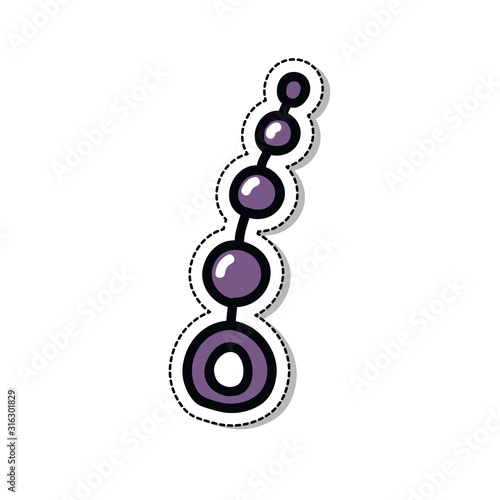 anal balls sex toy doodle icon, vector illustration