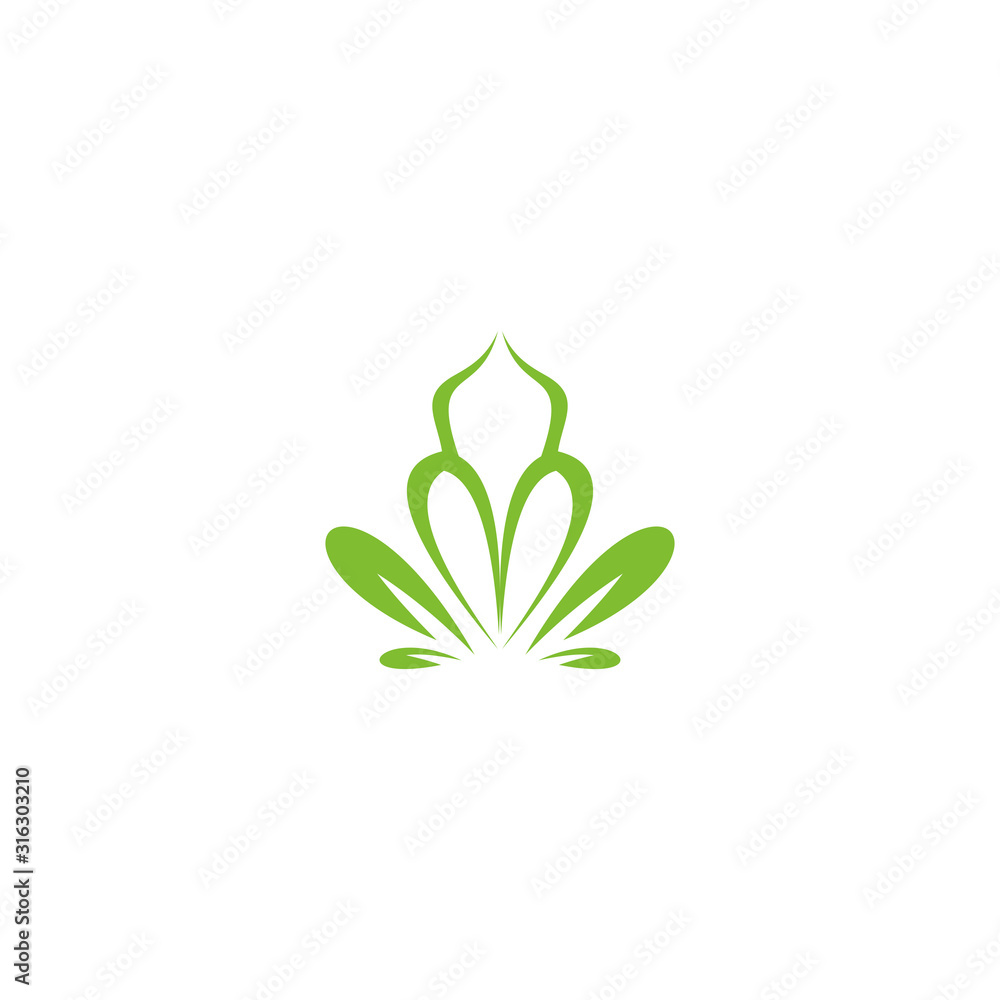 frog logo with the whole forming a lotus.