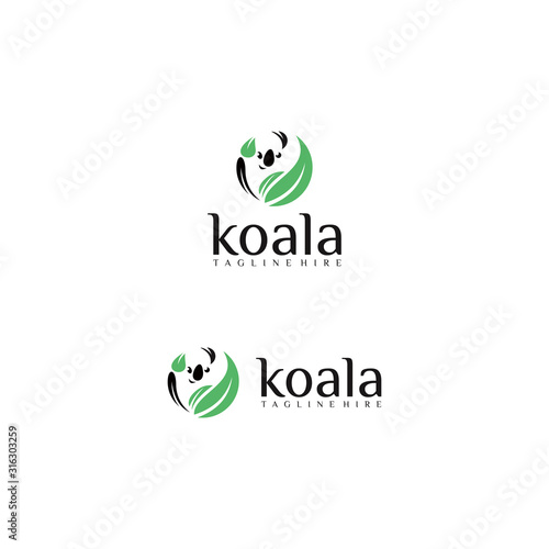 koala logo design inspiration. beauty logo.
