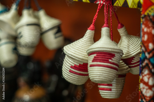 Agaseke, small traditional handmade baskets from Rwanda