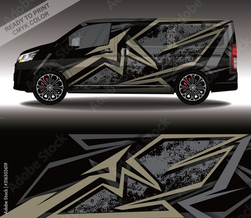Car wrap decal design vector, custom livery race rally car vehicle sticker and tinting.