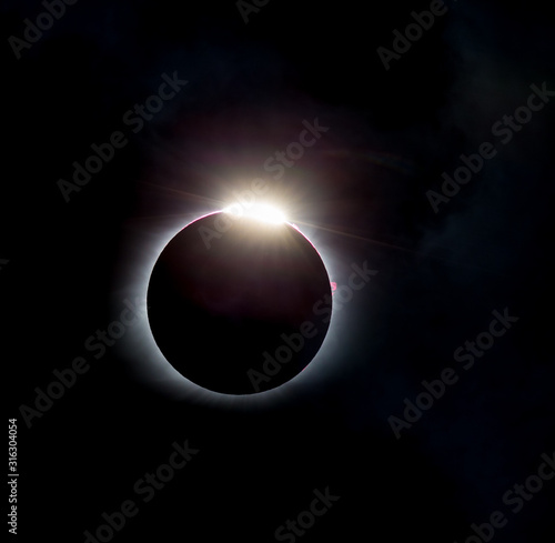 diamond ring effect from North Carolina 2017 solar eclipse photo