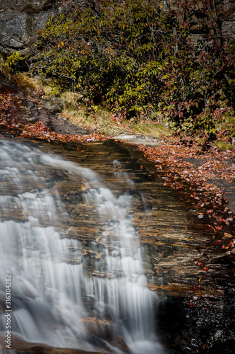 Graveyard Fields waterfall in Autumn in North Carolina