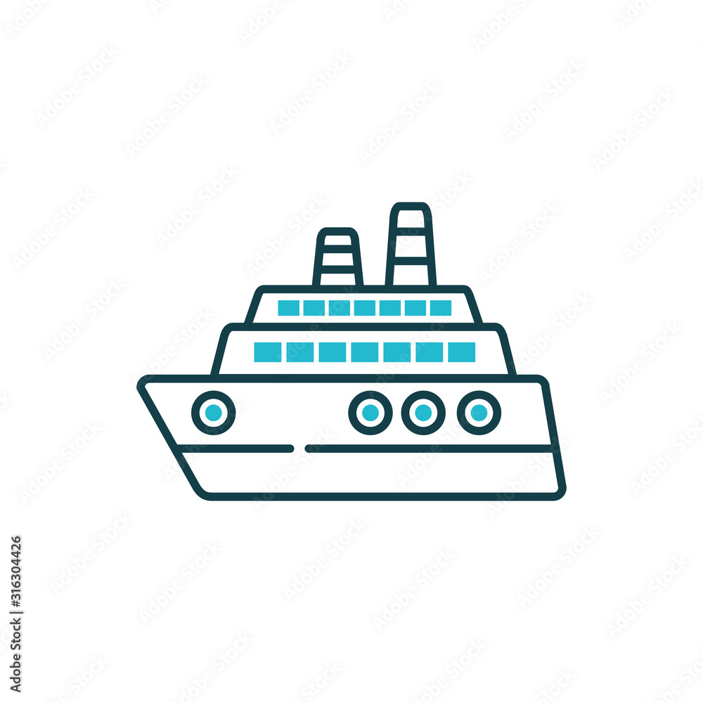 Obraz premium Isolated ship vehicle vector design