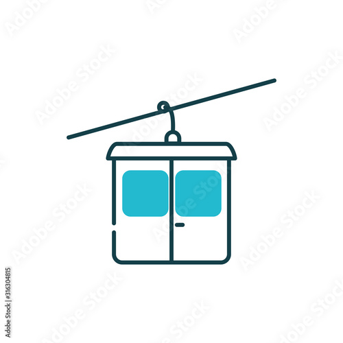 Isolated aerial tramway vehicle vector design