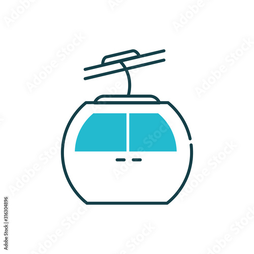 Isolated aerial tramway vehicle vector design