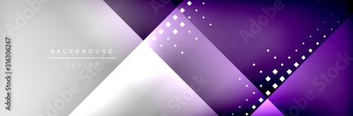 Abstract background - squares and lines composition created with lights and shadows. Technology or business digital template