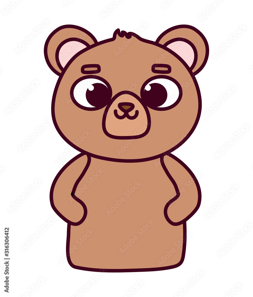 cute animal little bear teddy cartoon icon