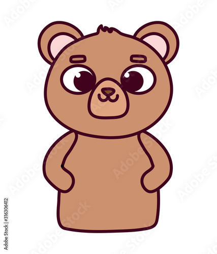 cute animal little bear teddy cartoon icon