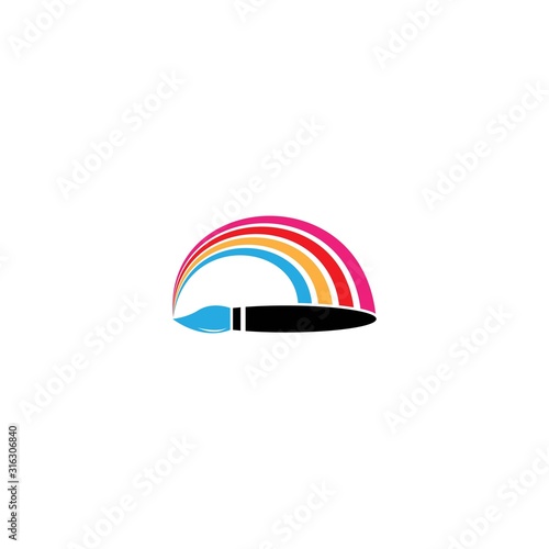 Paintbrush logo template vector icon design