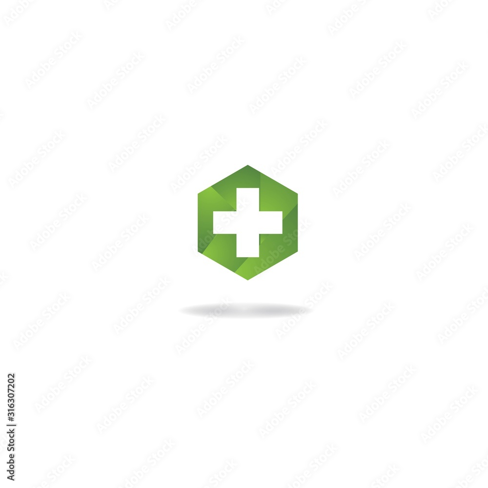 Obraz premium Medical cross logo template vector icon design