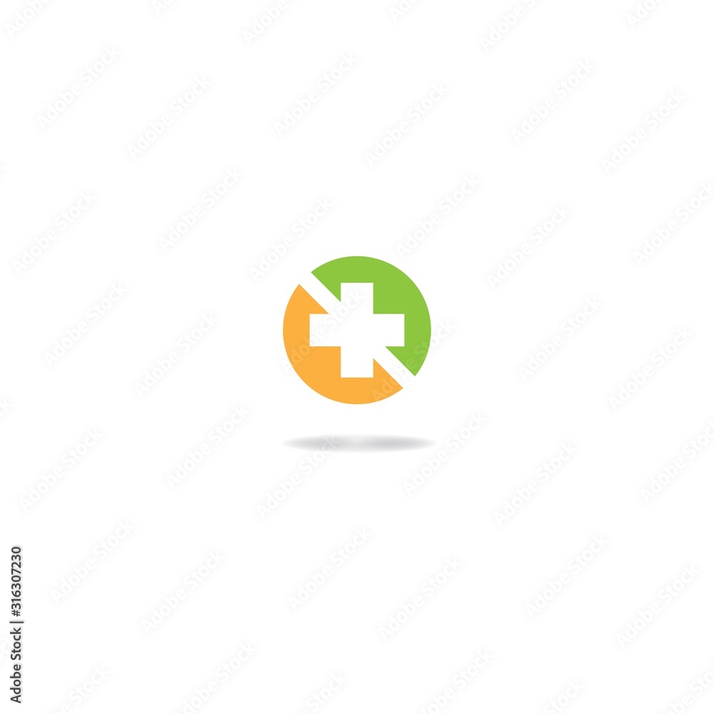 Obraz premium Medical cross logo template vector icon design