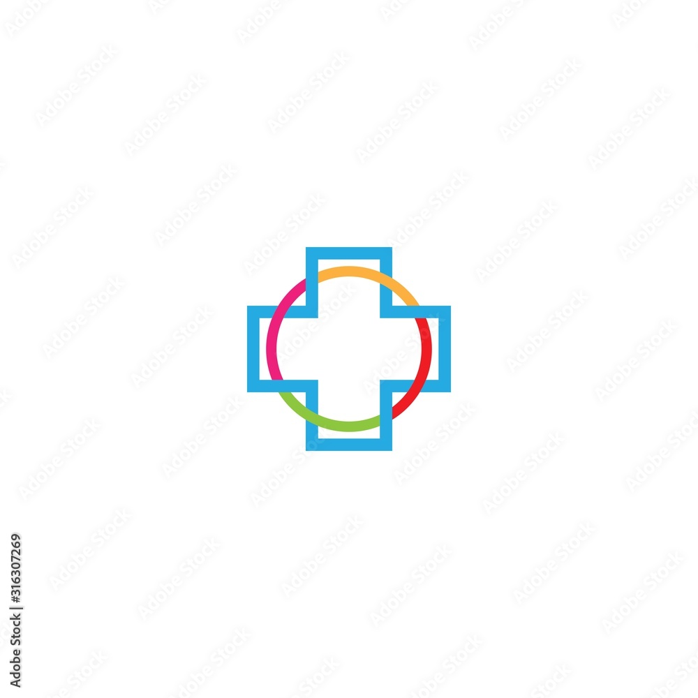 Fototapeta premium Medical cross logo template vector icon design