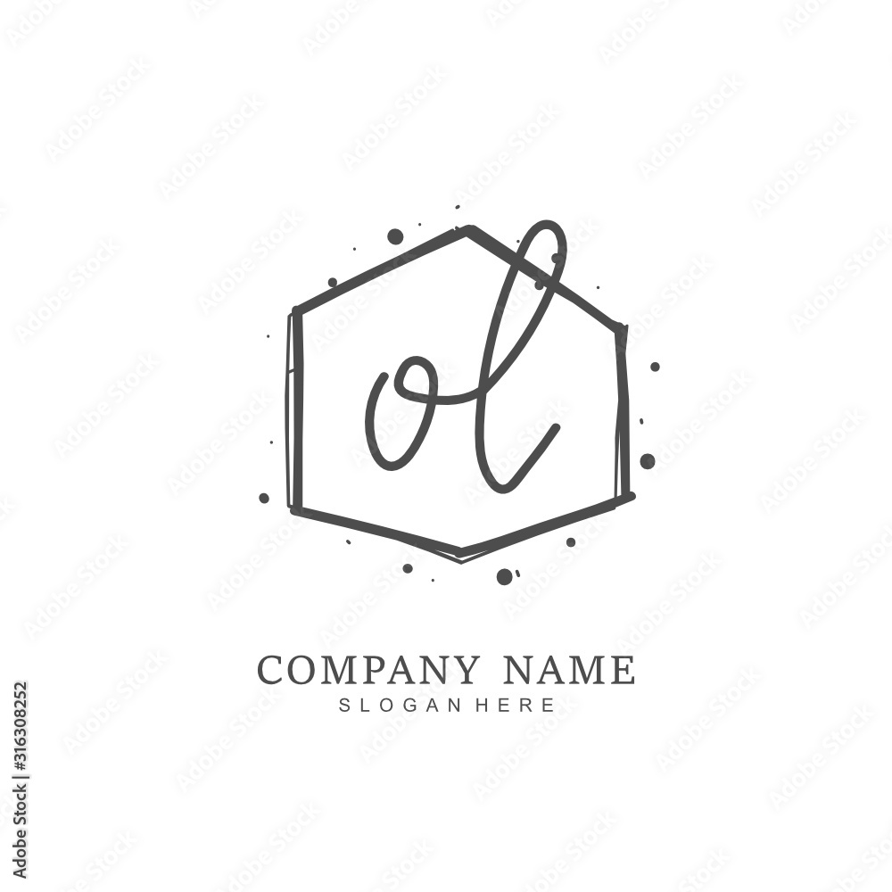Handwritten initial letter O L OL for identity and logo. Vector logo template with handwriting and signature style. Handwritten initial letter O L OL for identity and logo. Vector logo template with handwriting and signature style.