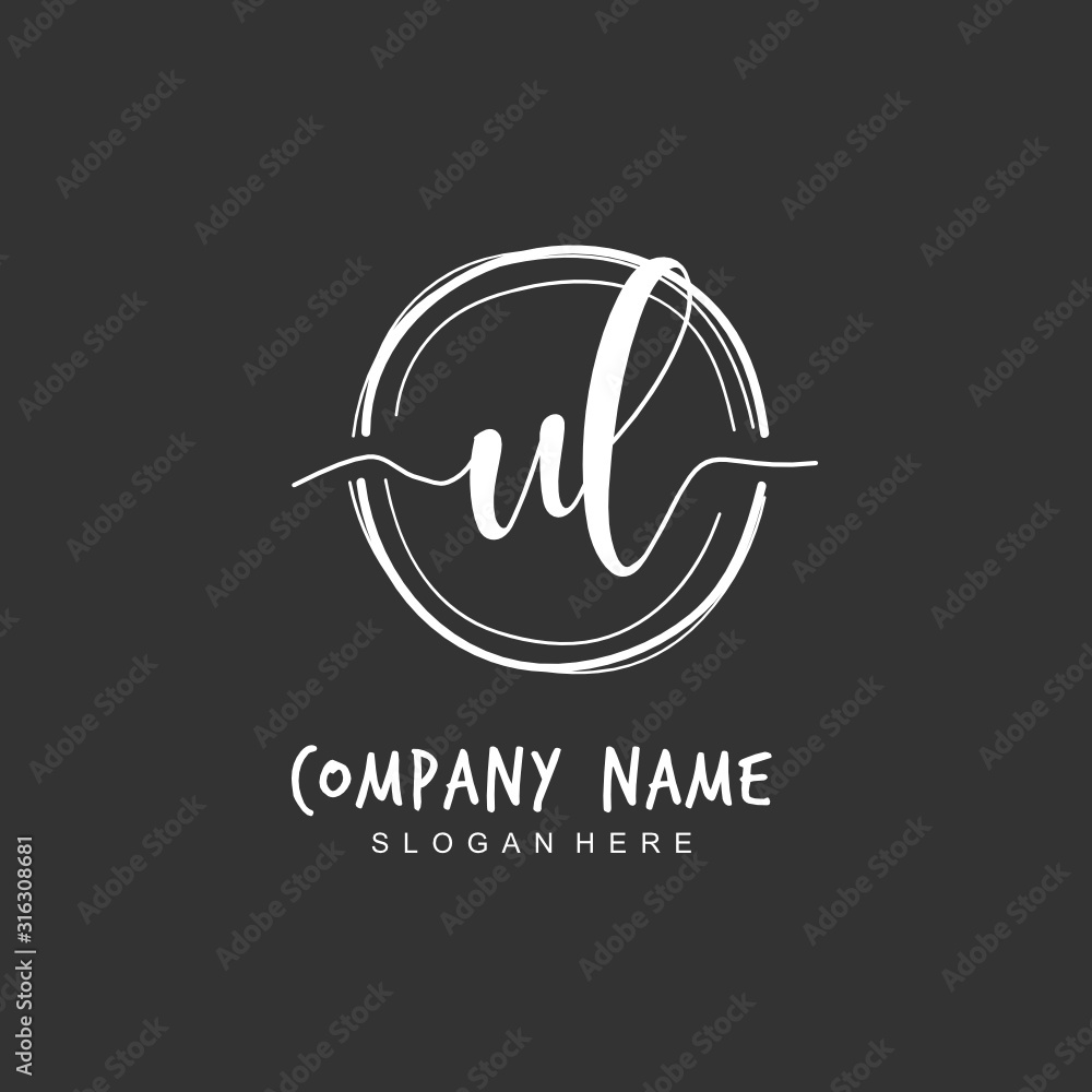 Handwritten initial letter U L UL for identity and logo. Vector logo template with handwriting and signature style. Handwritten initial letter U L UL for identity and logo. Vector logo template with handwriting and signature style.