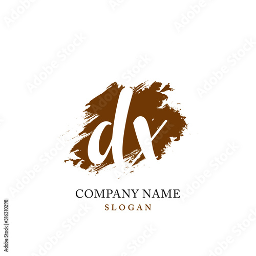 DX Initial handwriting logo vector