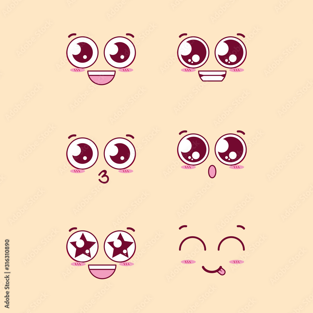 group of faces emoticons characters group of faces emoticons characters