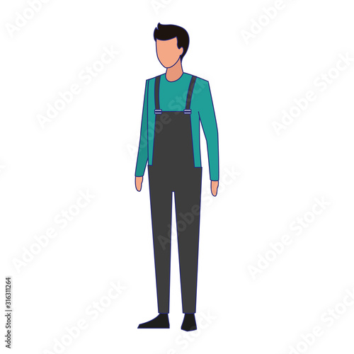 avatar young man standing icon, colorful design