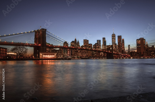 New York behind Brooklyn Bridge