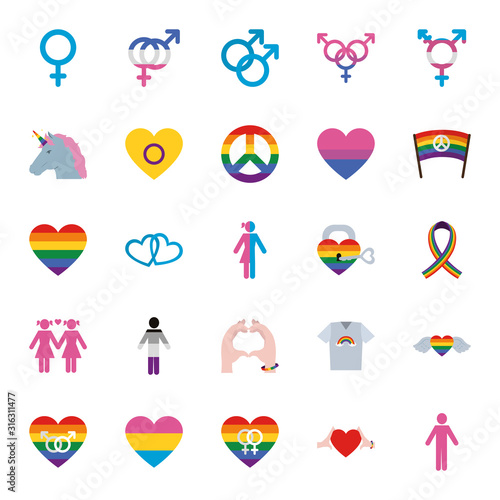 Isolated lgtbi icon set vector design