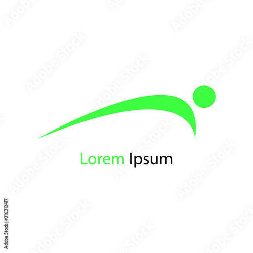 Modern abstract sports logo icon, with yoga poses, gymnastics forms.