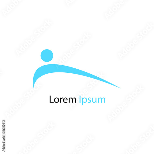 Modern abstract sports logo icon, with yoga poses, gymnastics forms.