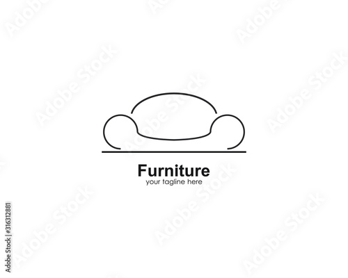 Modern furniture company logo design. vector illustration