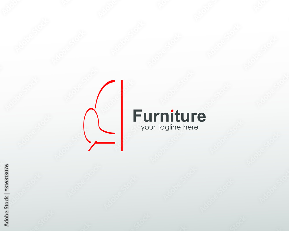 abstract furniture logo, with art lines. modern templates. for company