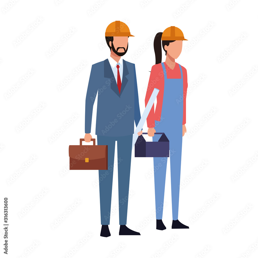engineer and builder woman standing engineer and builder woman standing