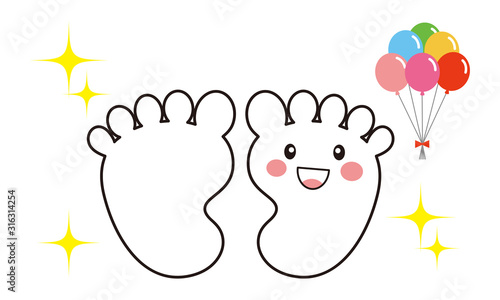 足の裏 キャラクター ベクターイラスト