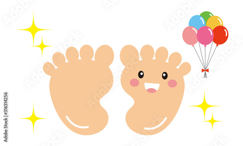 足の裏 キャラクター ベクターイラスト