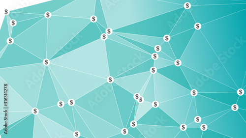 Digital payment in dollars vector geometric graphic design