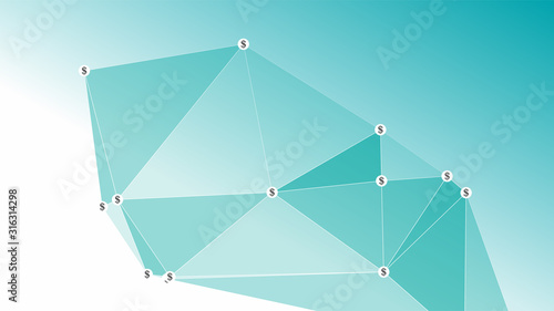 American dollar digital payment connection vector conception