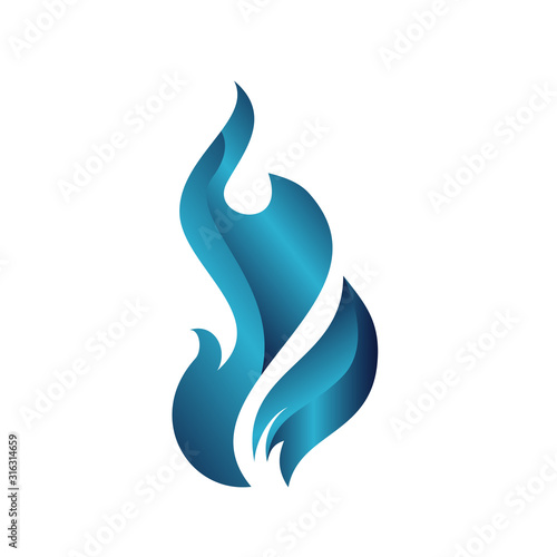 textured blue fire flames logo vector design icons elements
