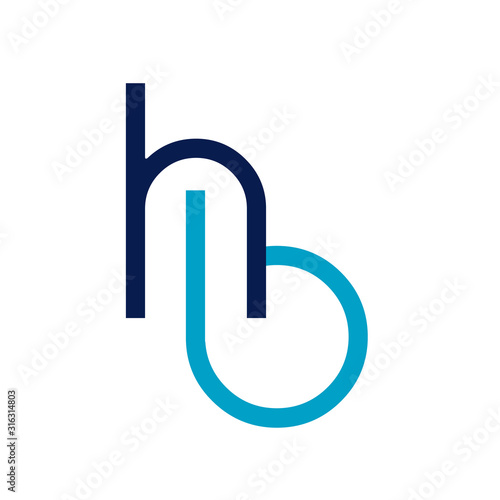 simple connected HB logo H B initial Letter design vector graphic concept