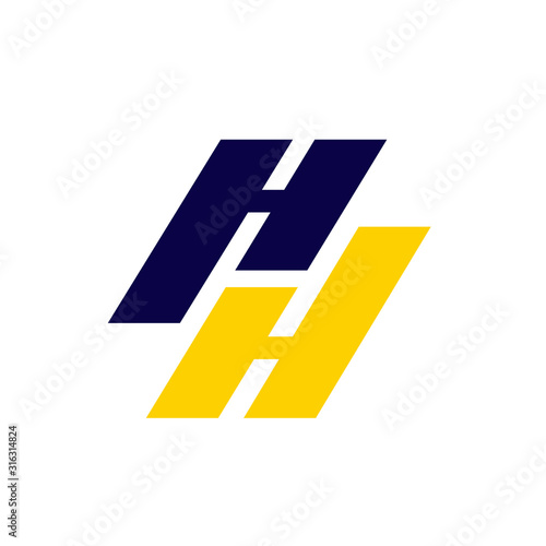 bold cool brand HH logo H initial Letter design vector graphic concept illustrations