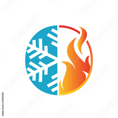 hvac heating and cooling logo for air conditioning brand or repair business company