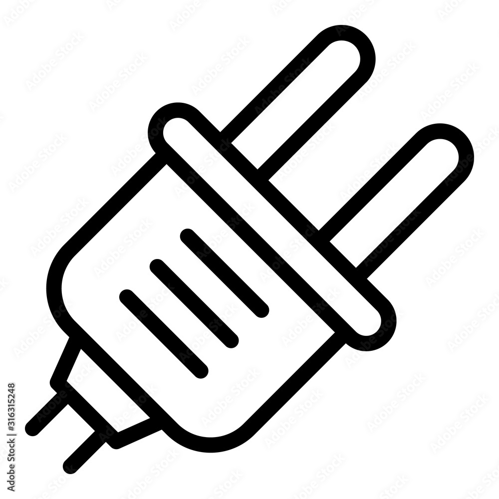 Europe plug icon. Outline europe plug vector icon for web design isolated on white background Europe plug icon. Outline europe plug vector icon for web design isolated on white background