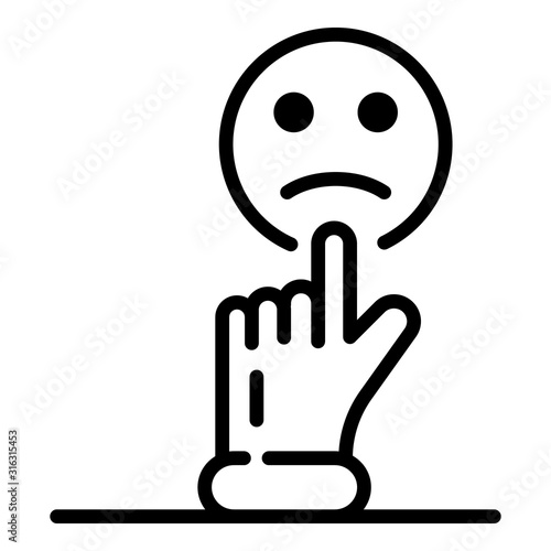 Bad feedback icon. Outline bad feedback vector icon for web design isolated on white background