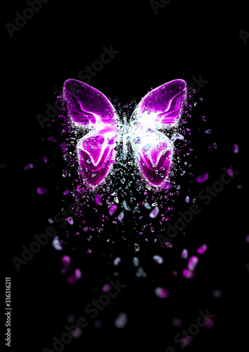 Błyszczące abstrakcyjne motyle