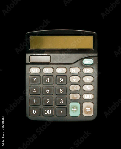 black electronic calculator