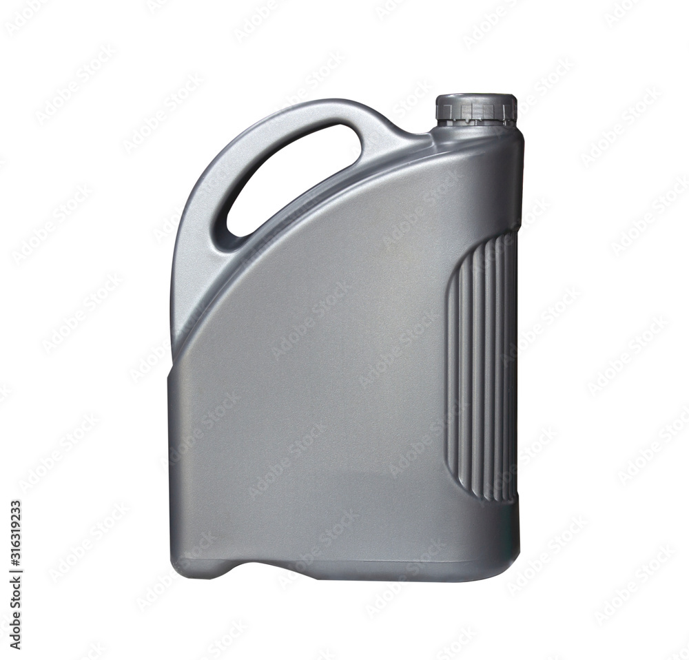 Grey plastic gallon on white background. Isolate plastic gallon on white. Grey plastic gallon on white background. Isolate plastic gallon on white.