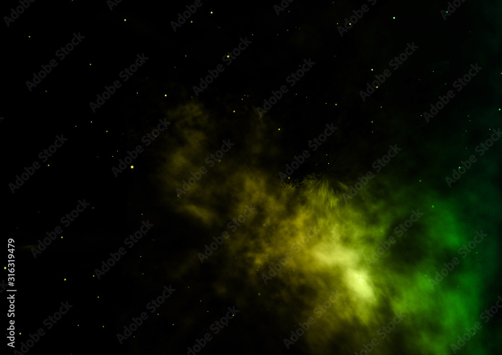 Fototapeta premium Being shone nebula and star field. 3D rendering