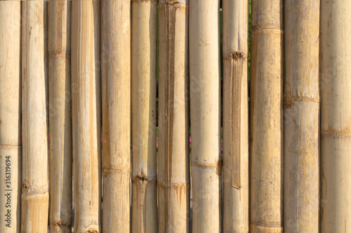 brown tone bamboo plank fence texture for background