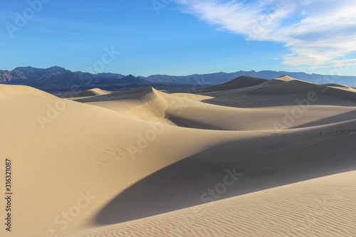 Mesquite sand dunes in Death Valley desert, California