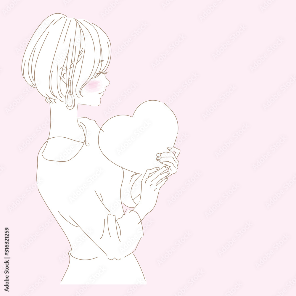 ハートを持つ女性 ハートを持つ女性